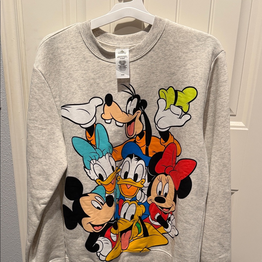 Disney Gray Sweatshirt with Colorful Characters size medium